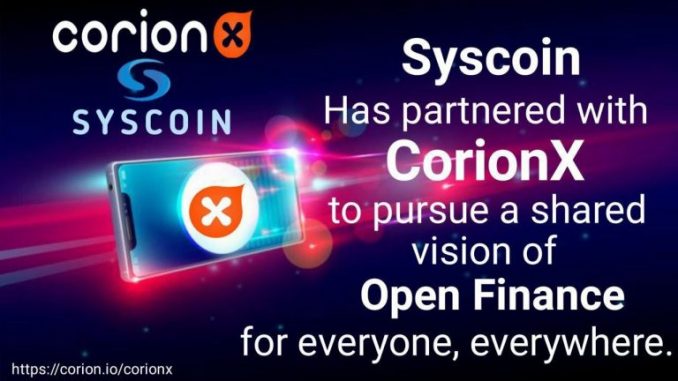 CorionX and Syscoin Join Hands to Drive Stablecoin Adoption, CorionX IEO Enters Third Round