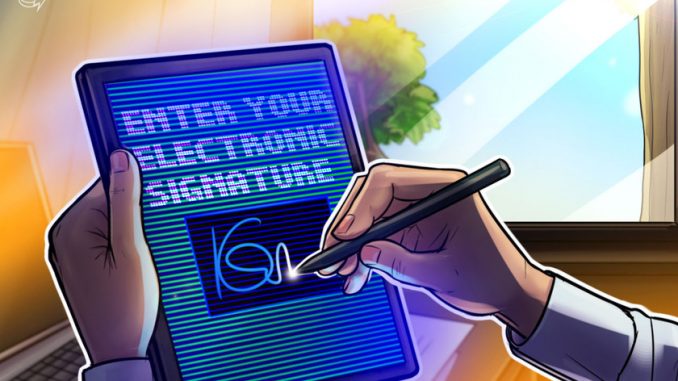 US: New bill would legally recognize digital signatures on a blockchain