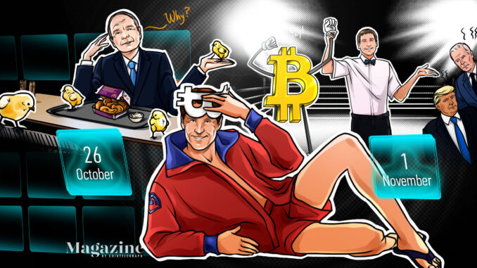 Bitcoin hits $14K, UNI airdrop rejected, scammers target Trump: Hodler’s Digest, Oct. 26–Nov